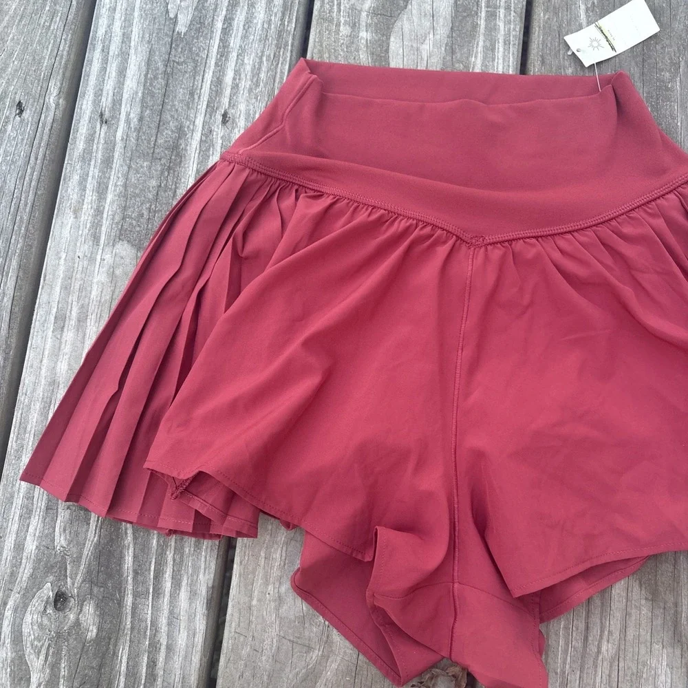 NWT OFFLINE by Aerie Women's Red Athletic Tennis crossover short  XS Pull-On